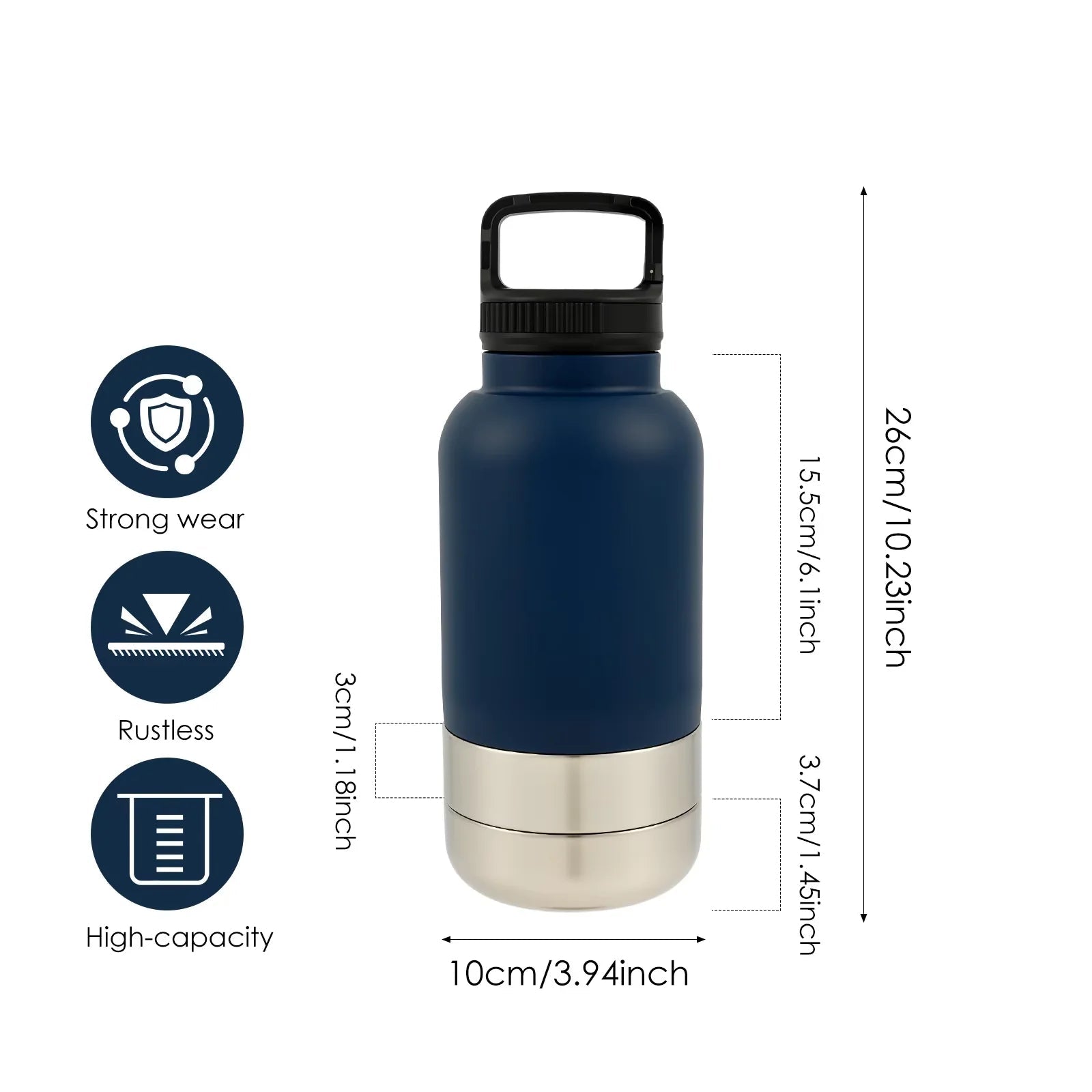 32oz 3-in-1 Dog Water Bottle & Feeder
